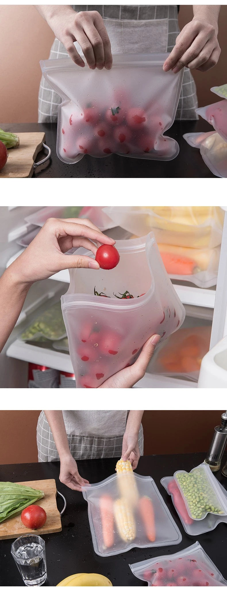 Reusable Silicone Food Storage Bags